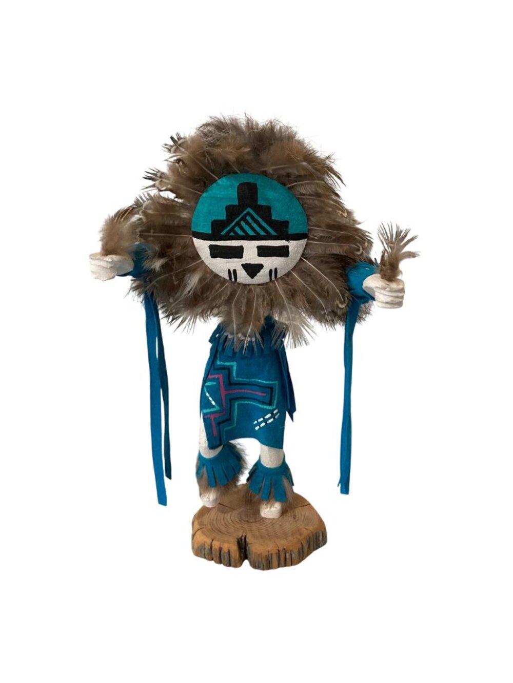 Handmade Navajo Sun Face Kachina Doll By B. Begay